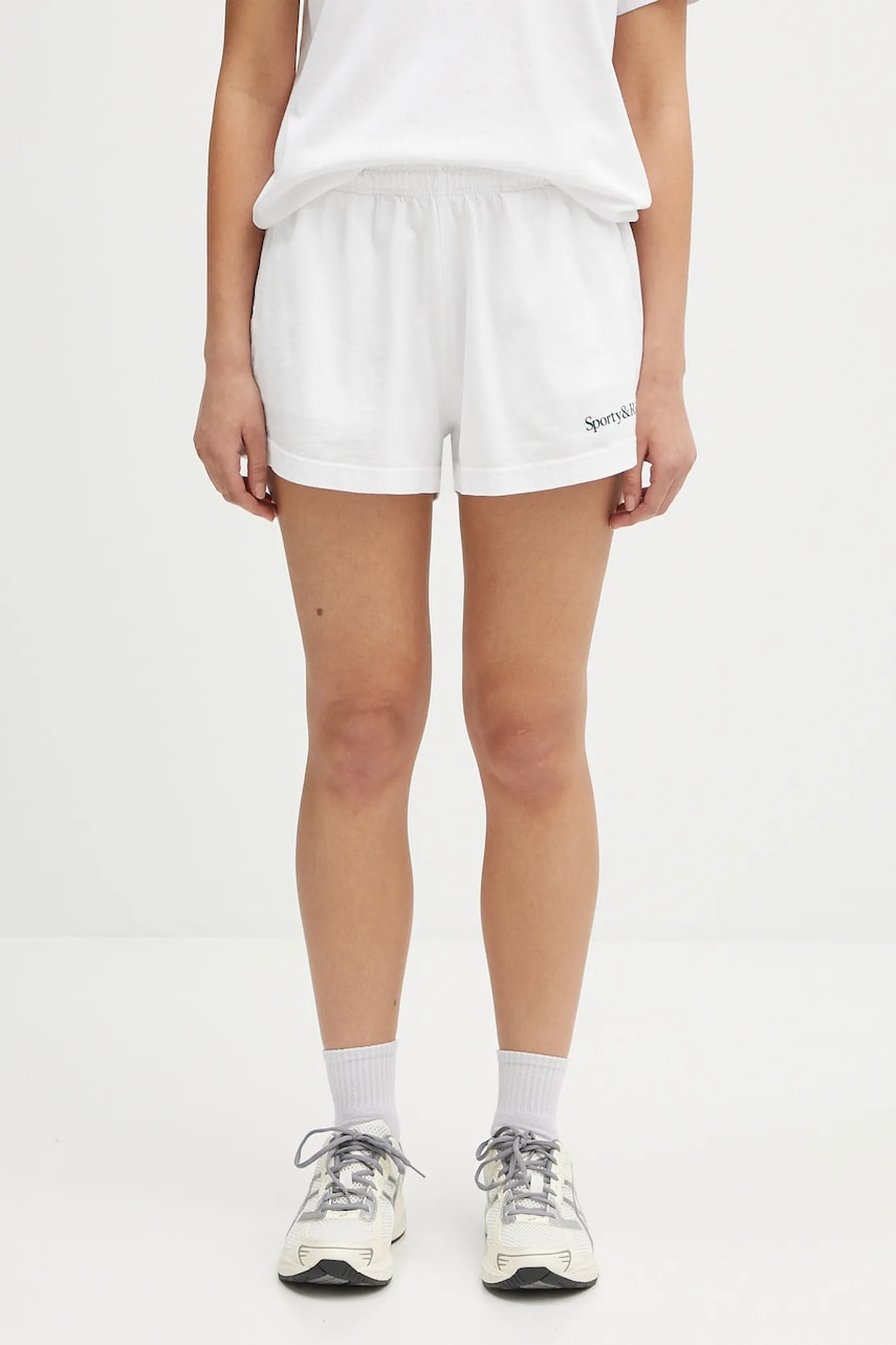 Šortky Sporty & Rich Sporty & Rich Serif Logo Disco High-Waist Shorts Biela | SH037606300WH01, 0