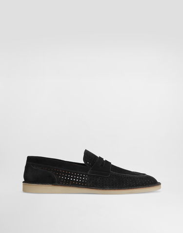 Doplnky Dolce & Gabbana Dolce & Gabbana Perforated Suede Penny Loafers Čierna | A50651A9T5980999, 0