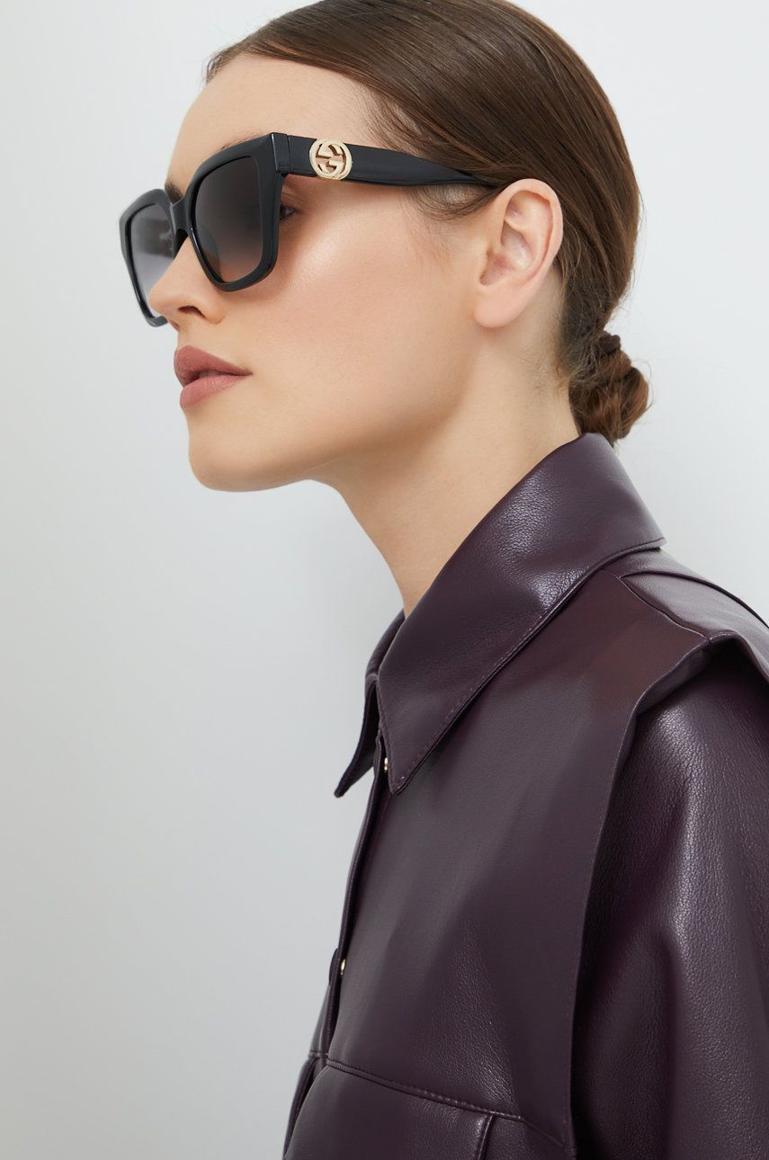Slnečné okuliare Gucci Interlocking G Oversize-Frame Sunglasses Čierna | GG1023S, 0