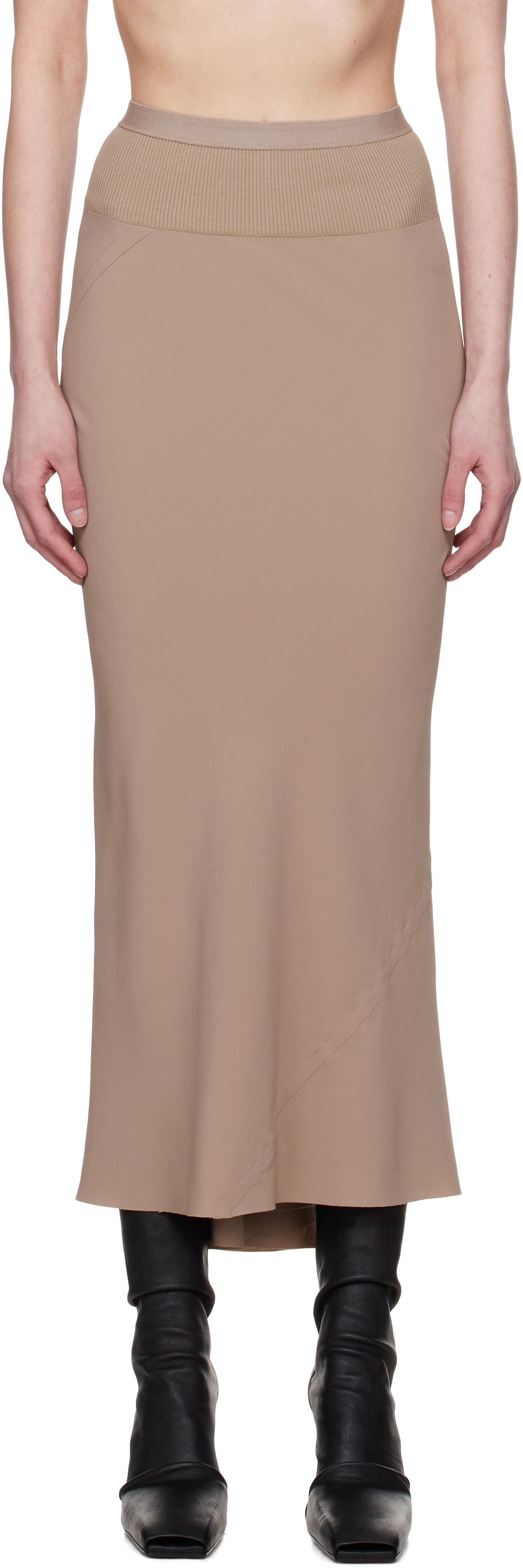 Sukňa Rick Owens Rick Owens Hollywood Calf Bias Maxi Skirt Béžová | RP01E7334 CC, 0