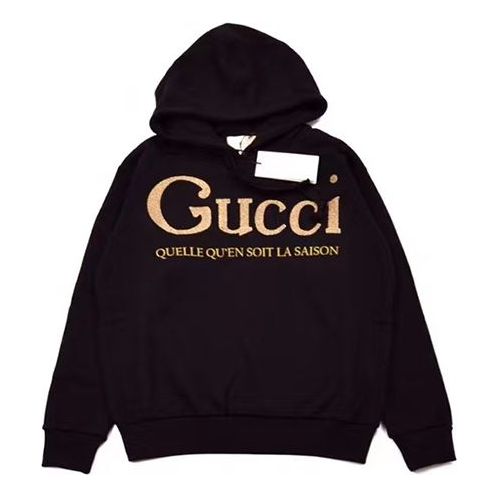 Mikina Gucci Gucci Gold Logo Hoodie Čierna | 615061-XJCK5-1082, 0