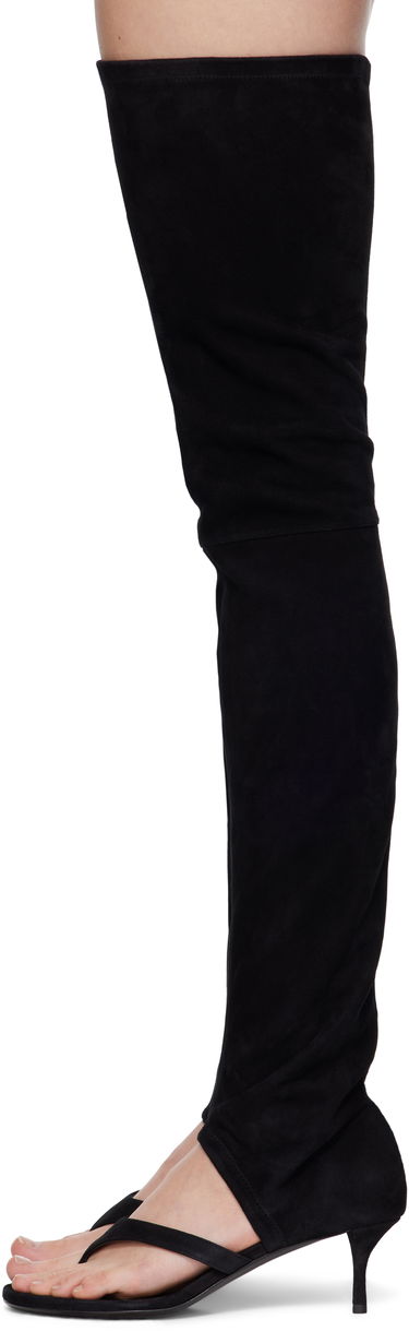 Oblečenie Alaïa ALAÏA Stretch Suede Tall Thong Boots Čierna | AA3O057CK311, 2