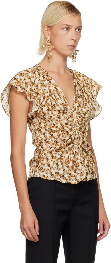 Košeľa ISABEL MARANT Lonea Ruched V-Neck Blouse Rôznofarebný | HT0228FA-C3J10I, 1