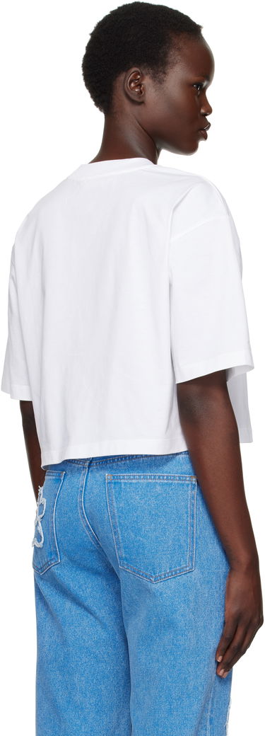 Crop Top Marni Marni Cropped Checked Logo T-Shirt Biela | THJE0333P6 USCX52, 2