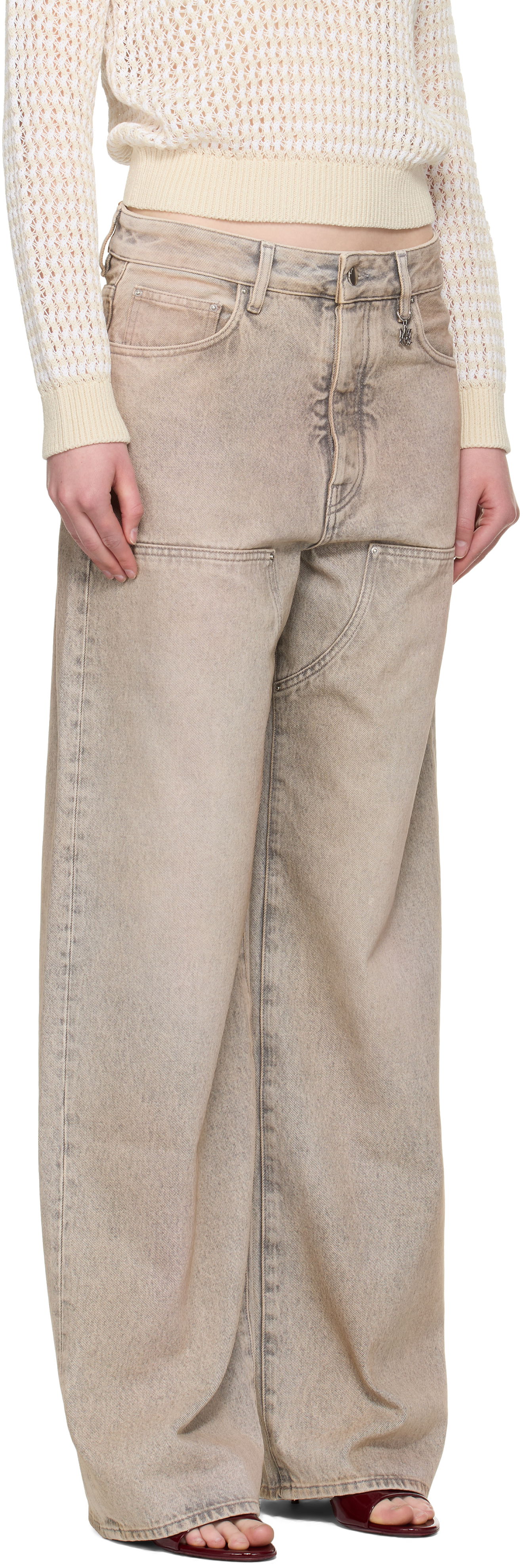 Džínsy AMIRI AMIRI Carpenter Jeans Béžová | AWDNGH1023, 1