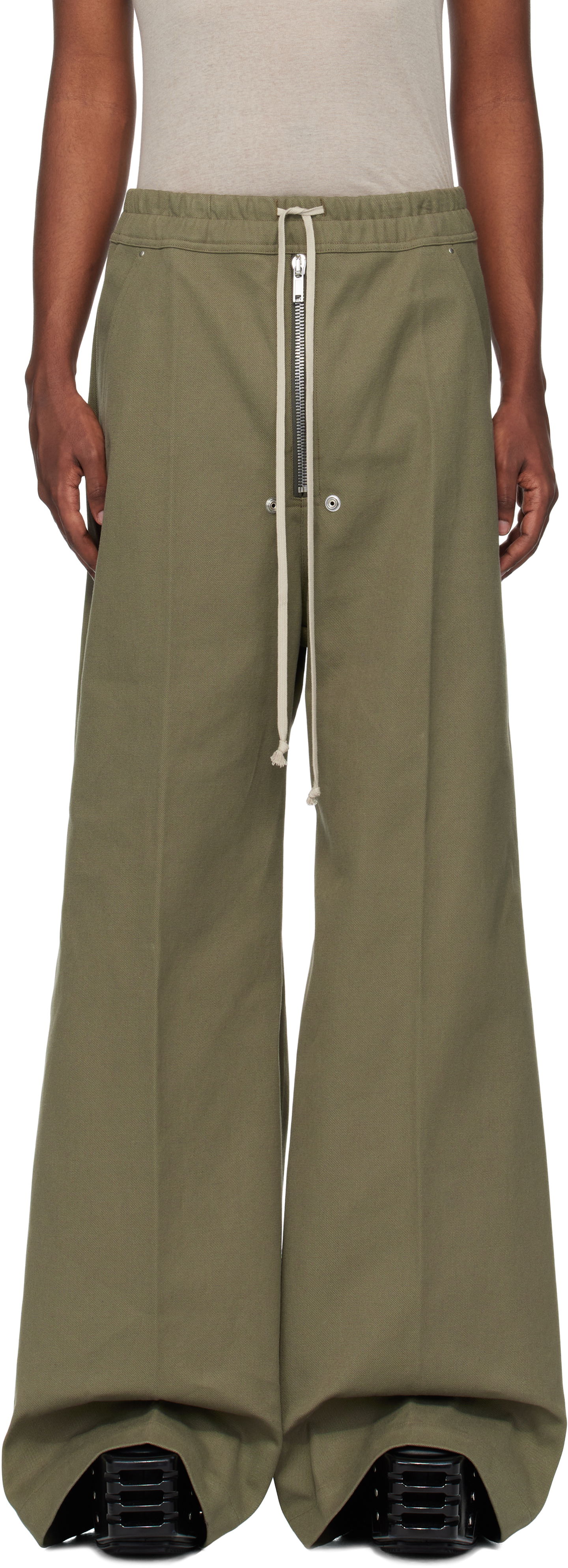 Nohavice Rick Owens Wide Leg Drawstring Trousers Zelené | RR02D6366 CTW, 0