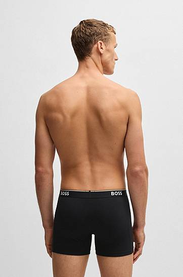 Boxerky BOSS Three-pack of stretch-cotton boxer briefs with logos Čierna | 50531691, 1