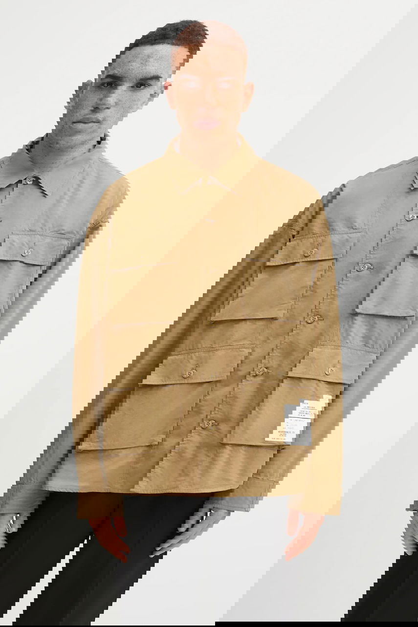 Košeľa Neighborhood NEIGHBORHOOD Utility Long Sleeve Shirt with Classic Collar, Regular Fit, Cotton Béžová | 252AQNH.SHM04, 0