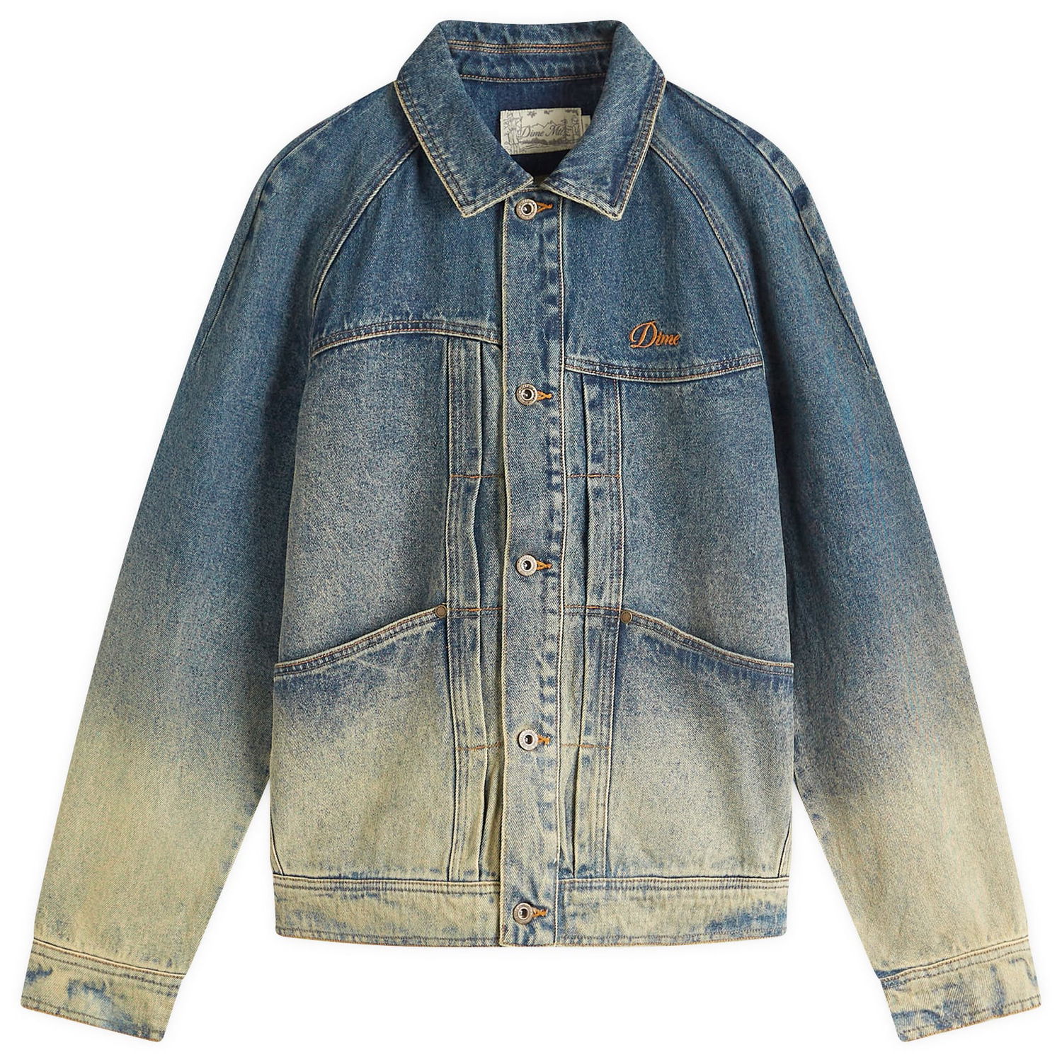 Bunda Dime Dime Dipped Sandblasted Denim Jacket, Size Large Modrá | DIMESP253IND, 1