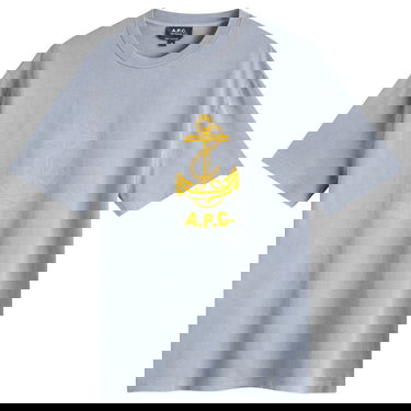 Tričko A.P.C. Men's Davy Anchor Print T-Shirt, Size Small Modrá | COHBS-H26518-IAC, 1