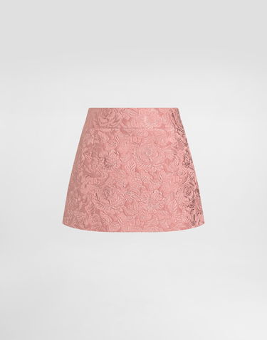 Sukňa Dolce & Gabbana Dolce & Gabbana Floral Jacquard Miniskirt Ružová | F4A8CTHJMQKF0473, 0