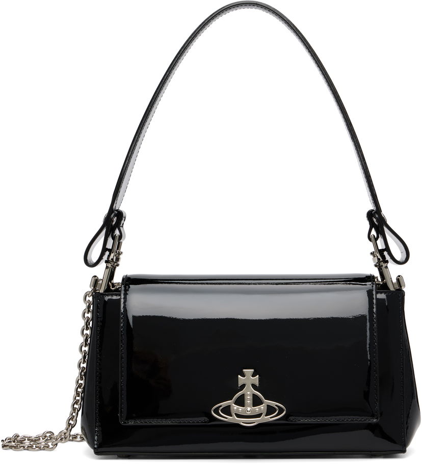 Kabelka Vivienne Westwood Hazel Medium Patent Leather Handbag with Chain Čierna | 46020001W-L00AU-