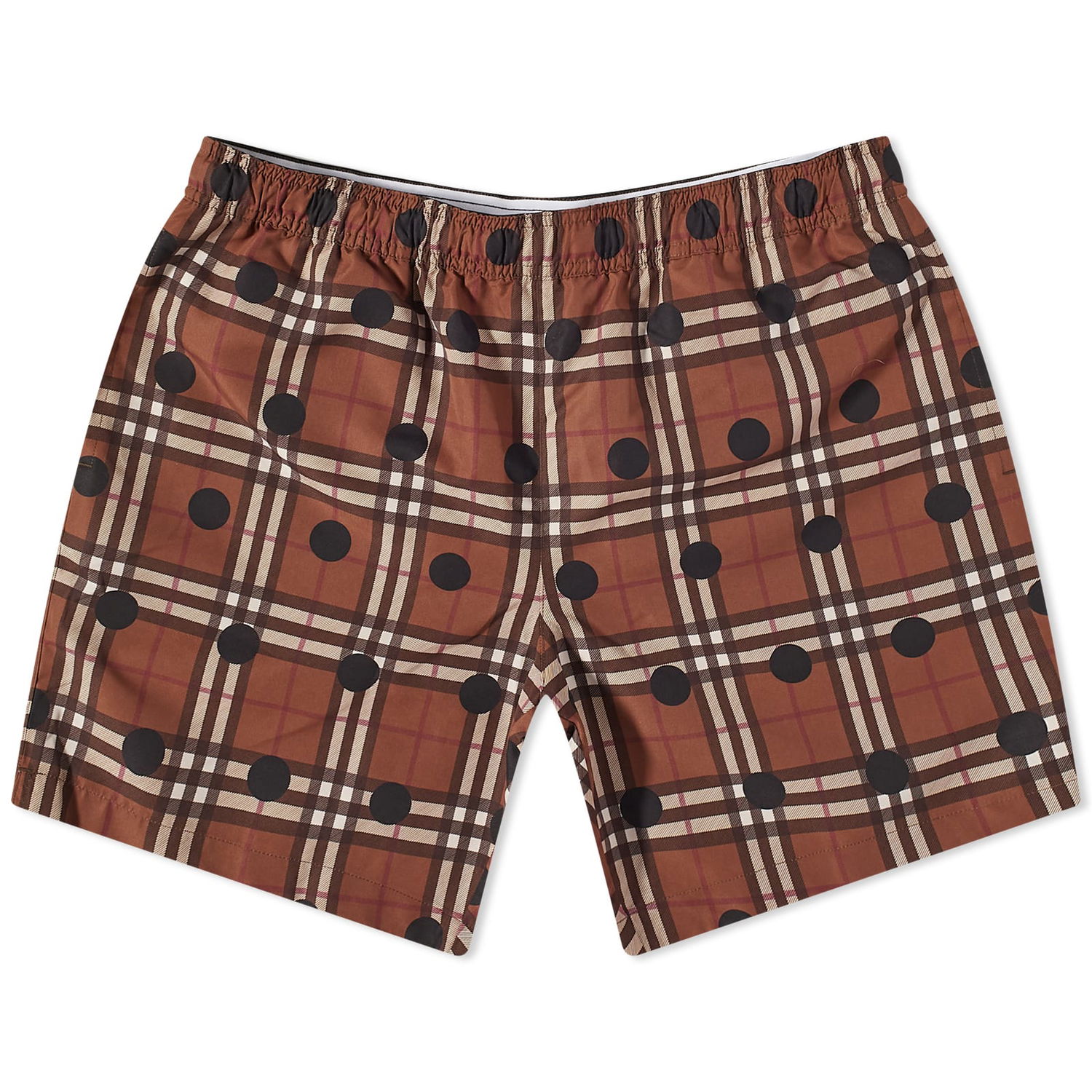 Plavky Burberry Guildes Polka Dot Check Swim Short Hnedá | 8068990, 0