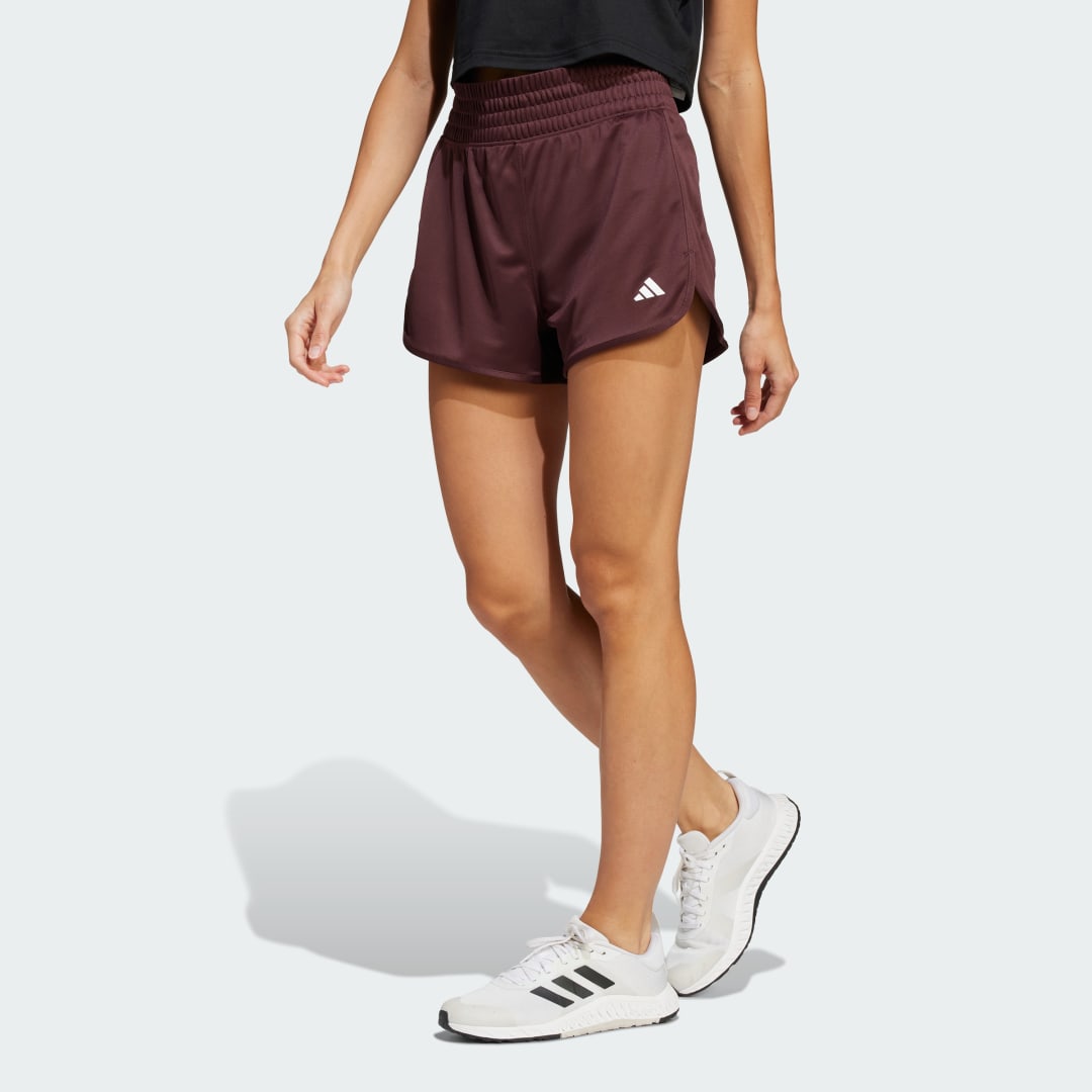 Šortky adidas Performance Pacer Essentials Knit High-Rise Shorts Vínová | JN1388, 0