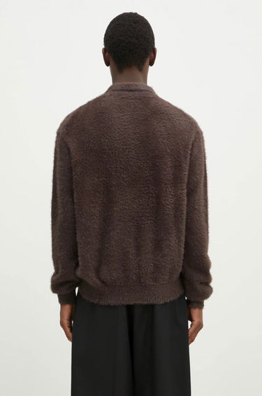 Sveter thisisneverthat thisisneverthat SCT-Logo Shaggy Knit Polo Hnedá | TN243KKNPK08, 2