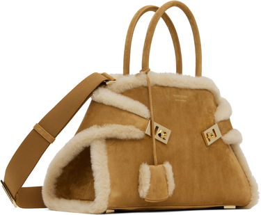 Kabelka FERRAGAMO Ferragamo Hug M Shearling Shoulder Bag Hnedá | 779427, 1
