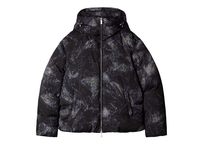 Prešívaná bunda Off-White Logo-Jacquard Puffer Jacket Čierna | OMEJ003F23FAB0011000, 0