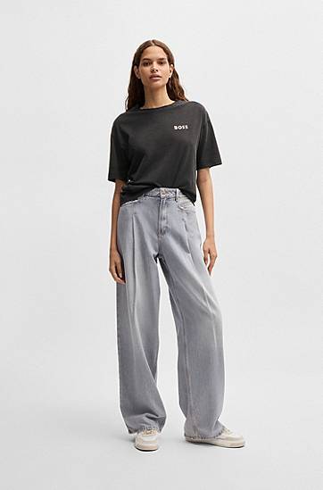 Tričko BOSS BOSS Relaxed-Fit Cotton T-Shirt with Logo Čierna | 50535106, 1