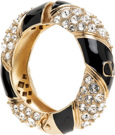 Náramok Valentino Crystal & Black Enamel Hinge Bracelet Metalická | 6W2J0Y24VTI, 1
