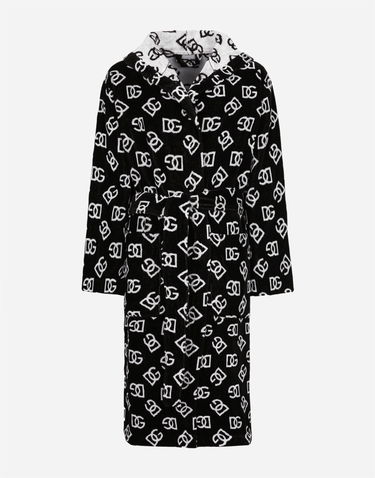Pyžamo Dolce & Gabbana Cotton Terry Jacquard Bath Robe Čierna | TCF020TCAFPU0074, 2