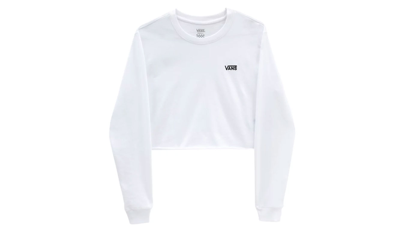 Crop Top Vans Cropped T-Shirt Biela | VN0A4OUQWHT, 0