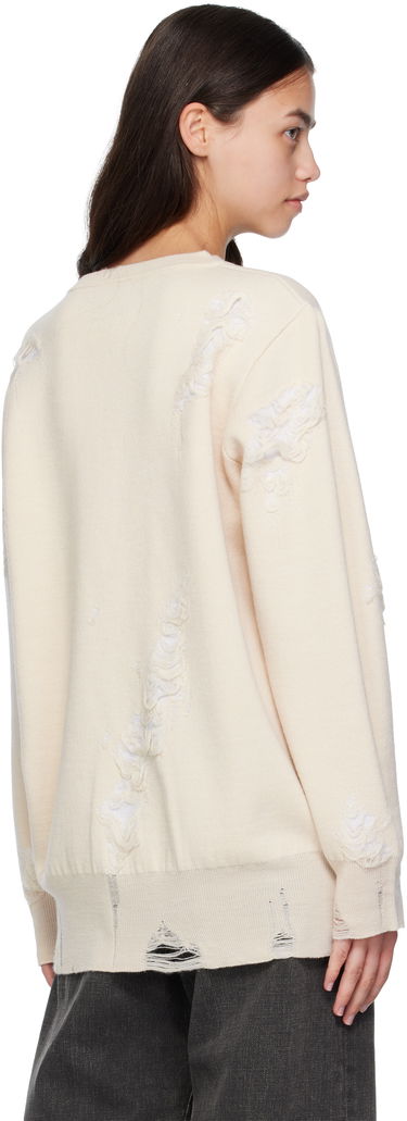Sveter Maison Margiela MM6 Maison Margiela Double-Faced Distressed Sweater Béžová | S52HL0046 M13131, 2