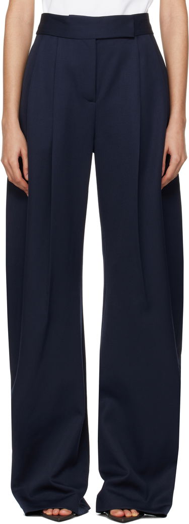 Nohavice The Attico Attico Long Pleated Trousers Navy | 250WCP00102 WWW046AA, 0