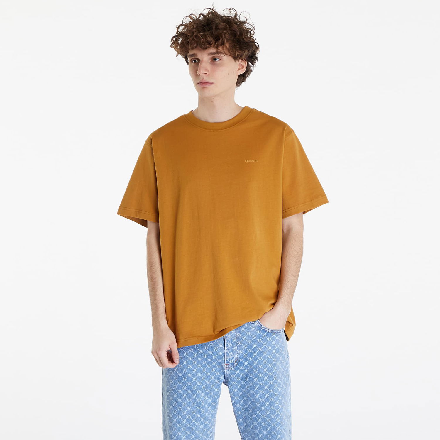 Tričko Queens Essential T-Shirt With Tonal Print 3-Pack Multicolour Hnedá | QNS_014, 0