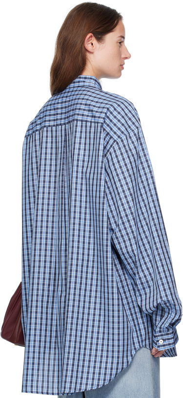 Košeľa VETEMENTS Vetements Tie Gingham Shirt Modrá | UH76SH280CN, 2