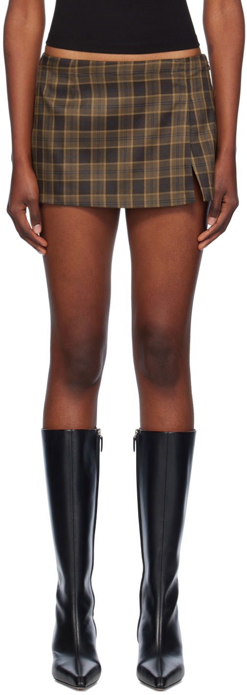 Sukňa Miaou Miaou Micro Plaid Miniskirt Hnedá | 4012PLBPLB, 0