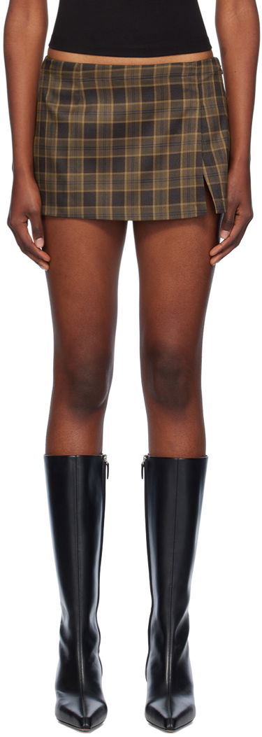 Sukňa Miaou Miaou Micro Plaid Miniskirt Hnedá | 4012PLBPLB, 0