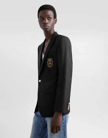 Bunda Dolce & Gabbana Single-breasted Embroidered Patch Jacket Čierna | G2LK0ZFU3H1N0000, 3
