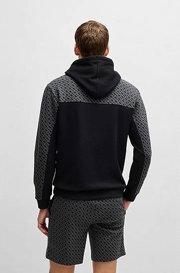 Mikina BOSS BOSS Monogram Pattern Hoodie Čierna | 50540534, 1