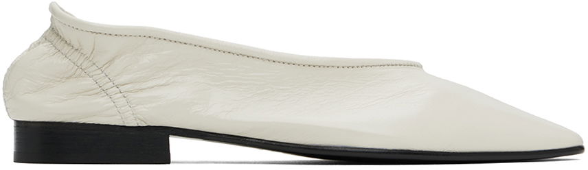 BY FAR Carré Leather Ballerina Flats