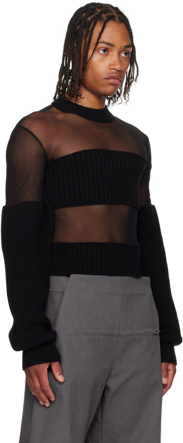 Tričká a tielka Jean Paul Gaultier Jean Paul Gaultier Mesh Cut Out Detail Top Čierna | 25/03-W-PO016-K002-00, 1