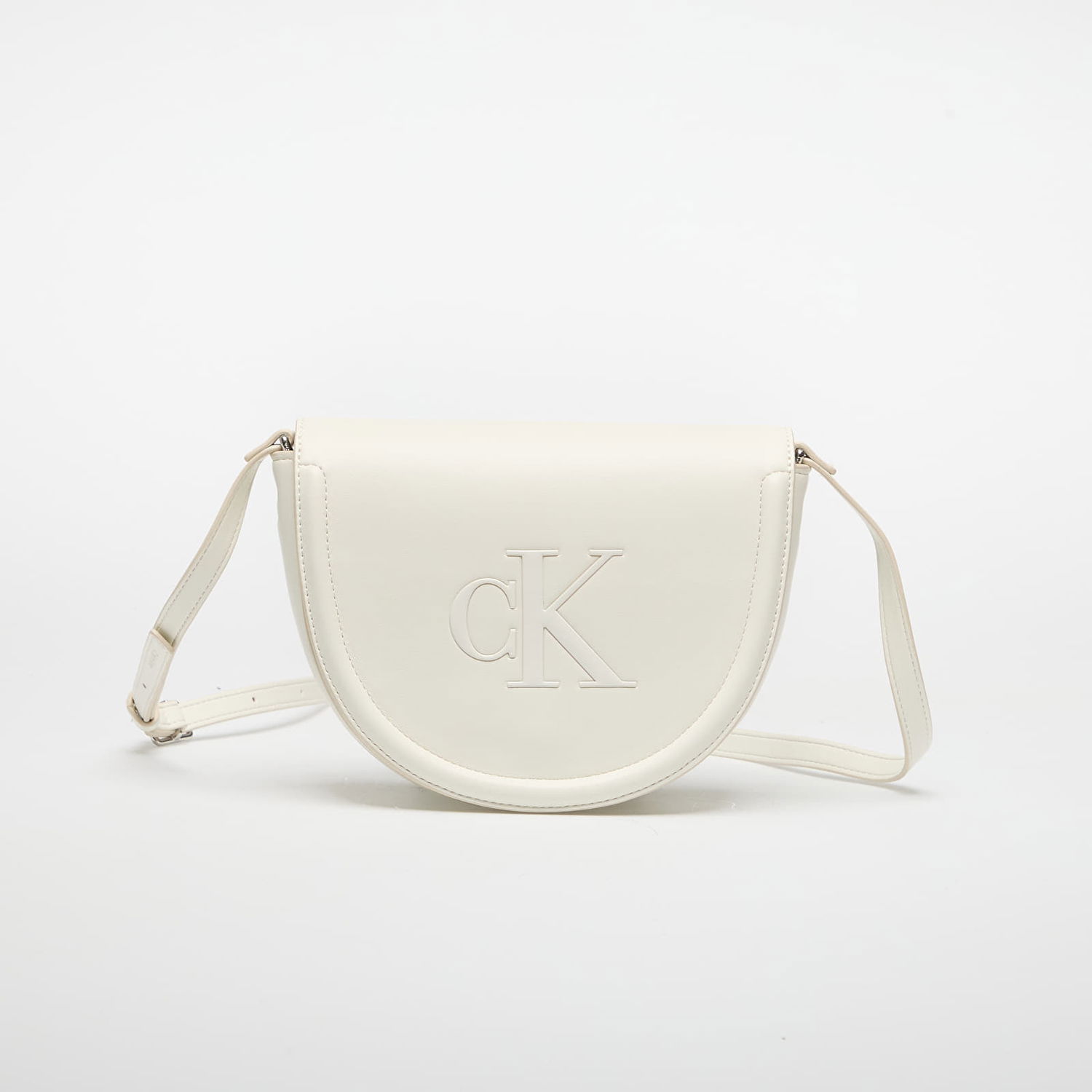 Taška cez rameno CALVIN KLEIN Calvin Klein Bold Ck Saddle Crossbody Bag Biela | LV04F3221G FUP, 0