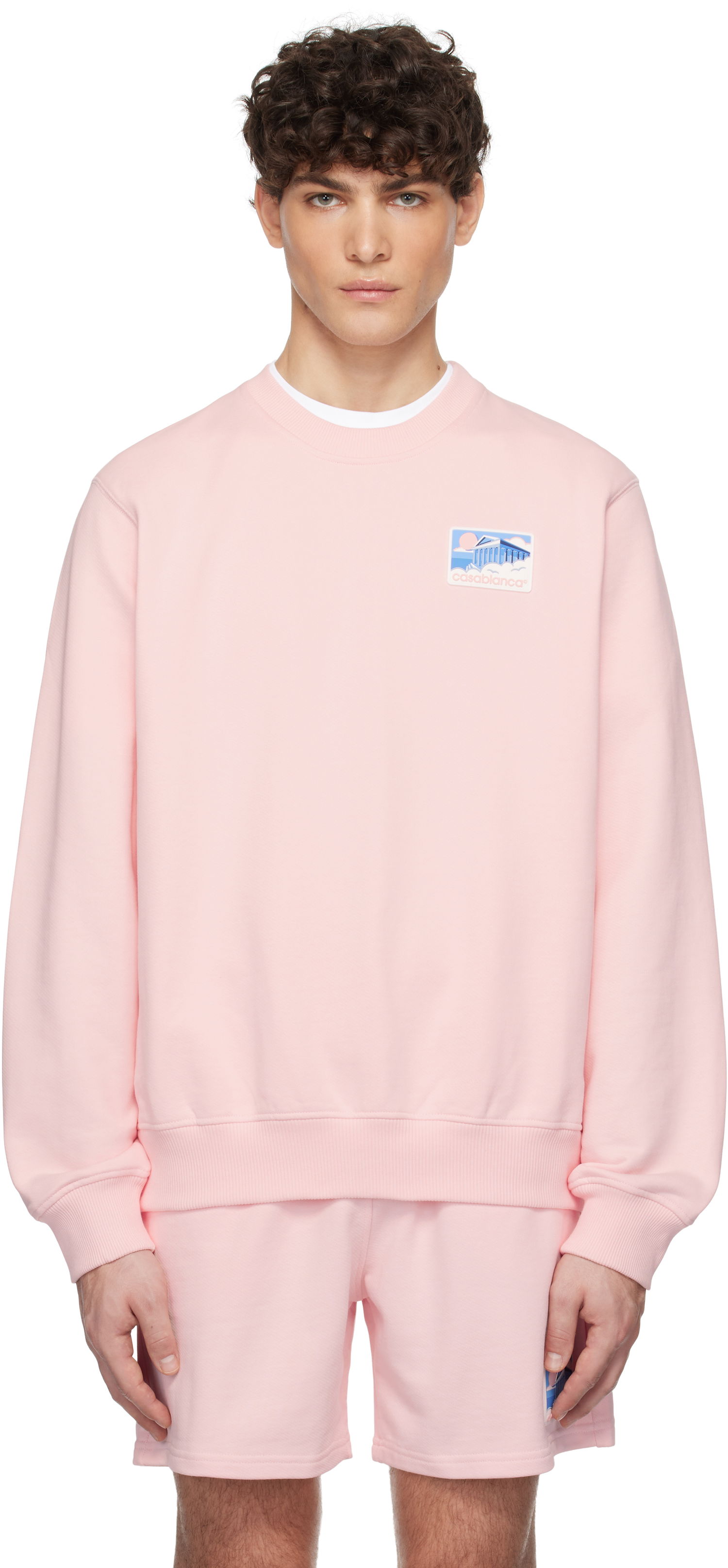 Mikina Casablanca Temple Patch Classic Sweatshirt Ružová | MPS25-JTP-293-04, 0