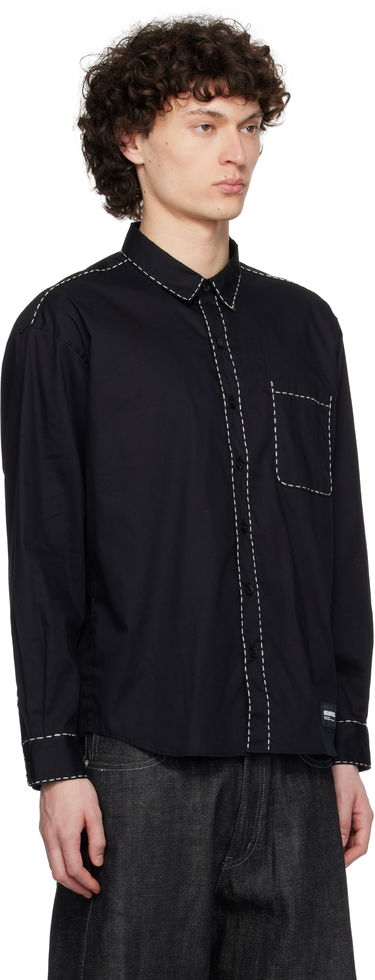 Košeľa Neighborhood Neighborhood Hand Stitching Long Sleeve Shirt Čierna | 251AQNH-SHM08, 1