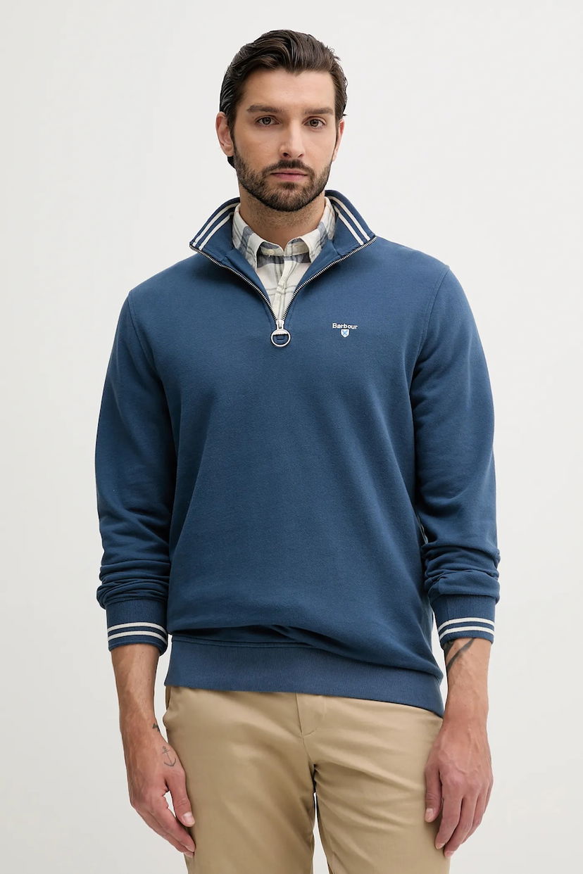 Mikina Barbour Barbour Rosford Half Zip Sweatshirt Modrá | MOL0701