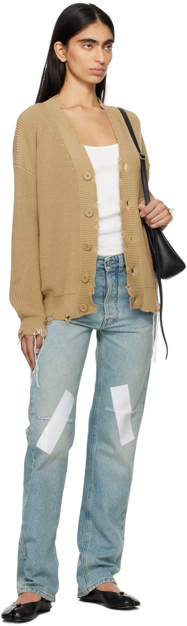 Sveter Maison Margiela MM6 Maison Margiela Eaten Knit Cardigan Béžová | SH0HP0008 M13089, 3