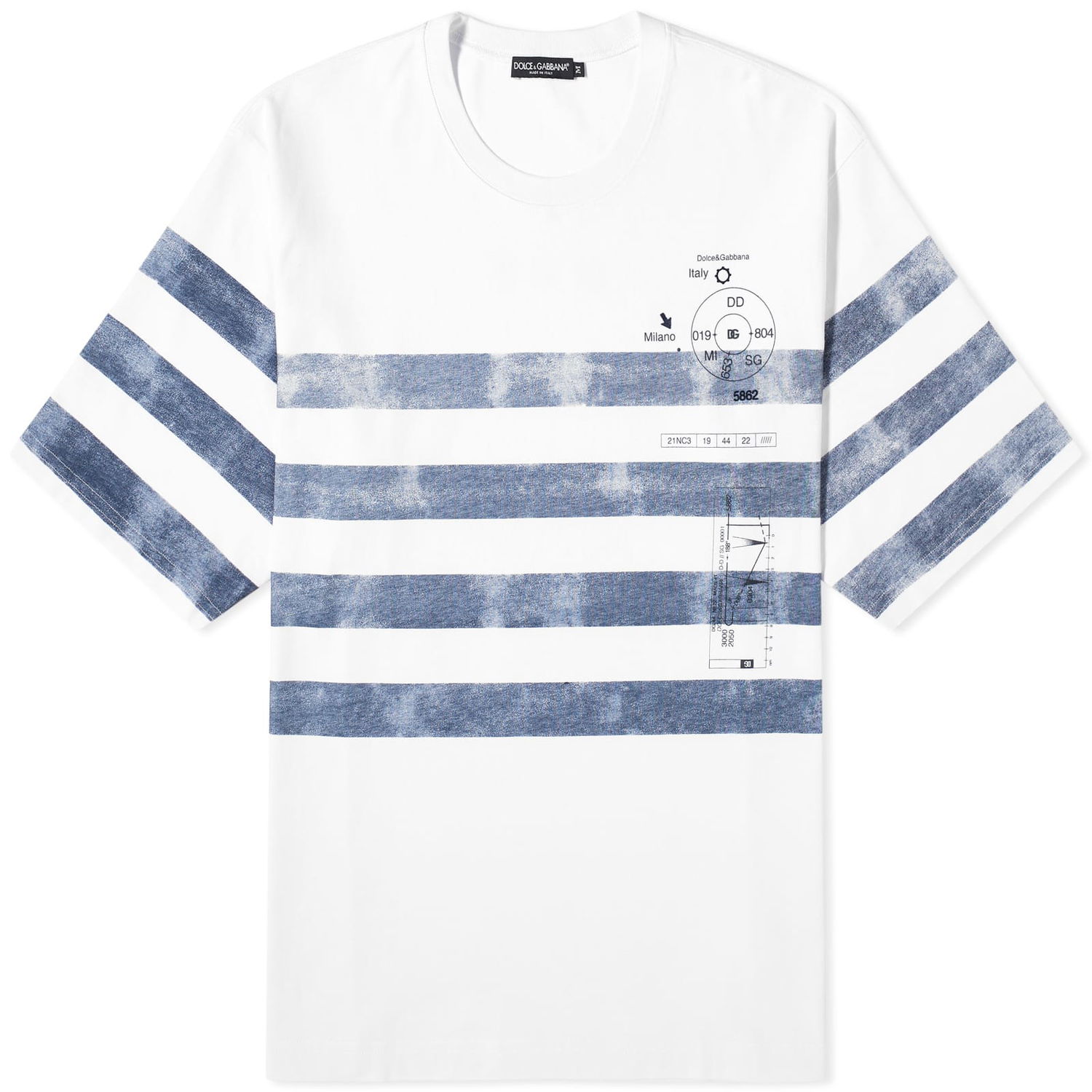 Tričko Dolce & Gabbana Marina Stripe T-Shirt Biela | G8PB8TG7K4Q-W0800, 0