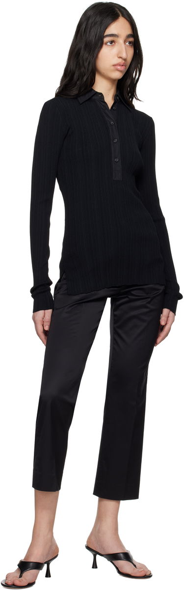 Polo tričko TOTEME TOTEME Half-Placket Knit Top Čierna | 252-WRT0453-YA0044, 3