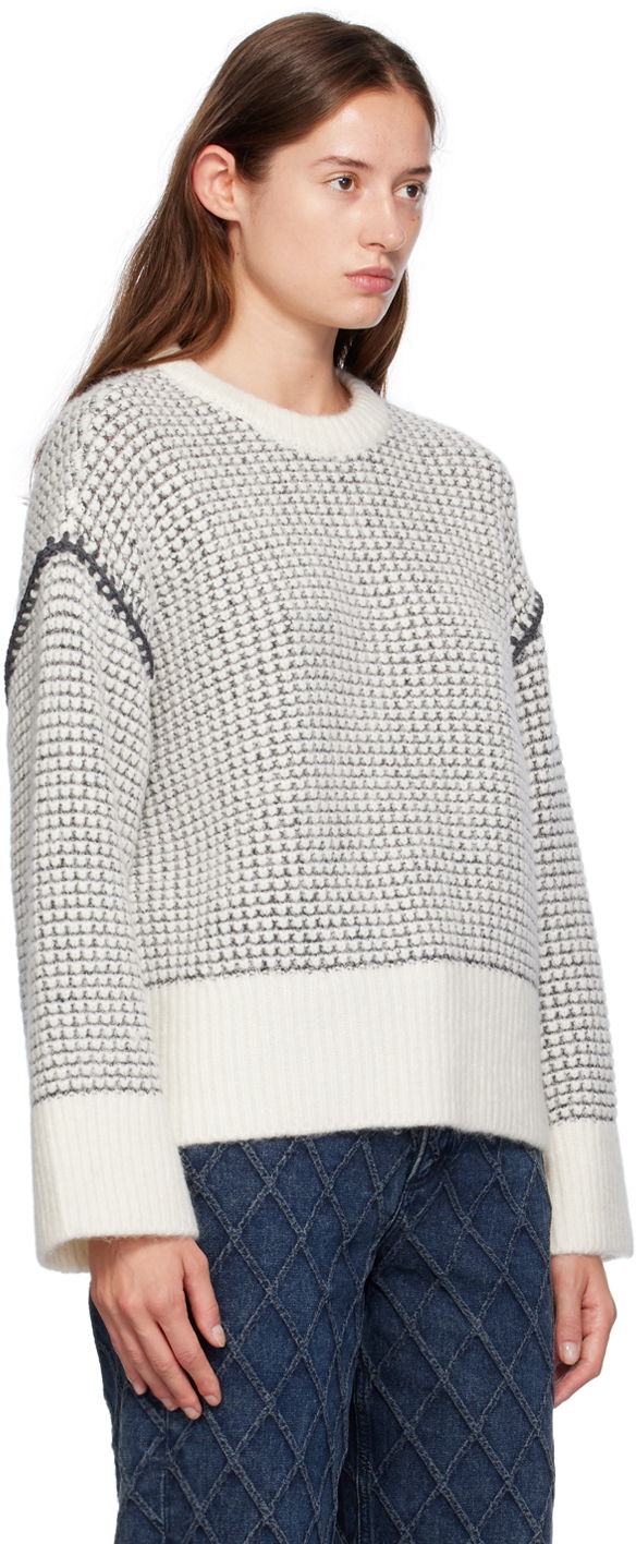 Sveter rag & bone Katie Waffle Knit Sweater Biela | WAS24F050SA50, 1
