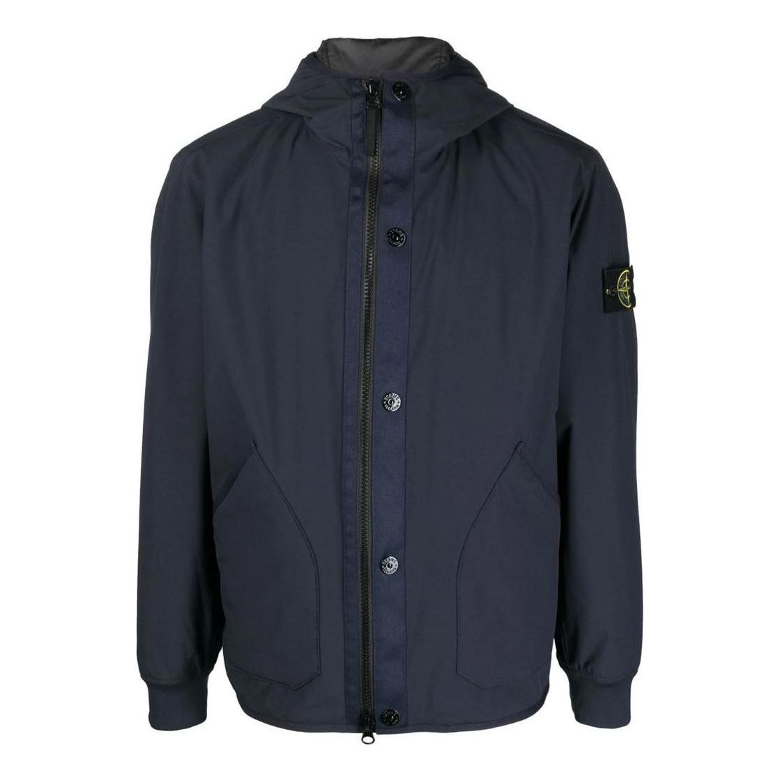 Vetrovka Stone Island Stone Island Logo-Appliquéd Hooded Jacket Modrá | 791541027-V0020, 0
