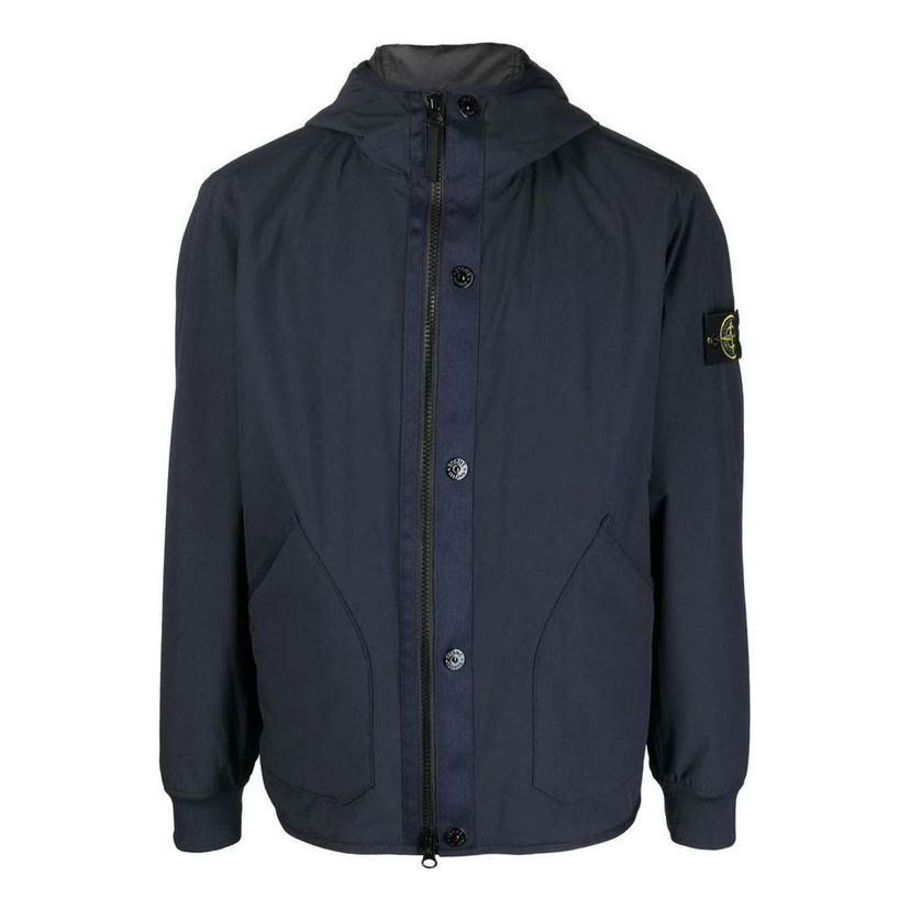 Vetrovka Stone Island Stone Island Logo-Appliquéd Hooded Jacket Modrá | 791541027-V0020