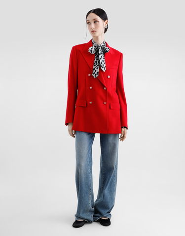 Bunda Dolce & Gabbana Oversize Double-breasted Cashmere Jacket Červená | F29GRTFU2AXR2254, 1