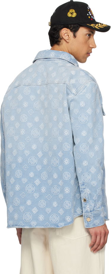 Košeľa Casablanca Casablanca Monogram Denim Shirt Modrá | M-AW25-SH-189-01, 2