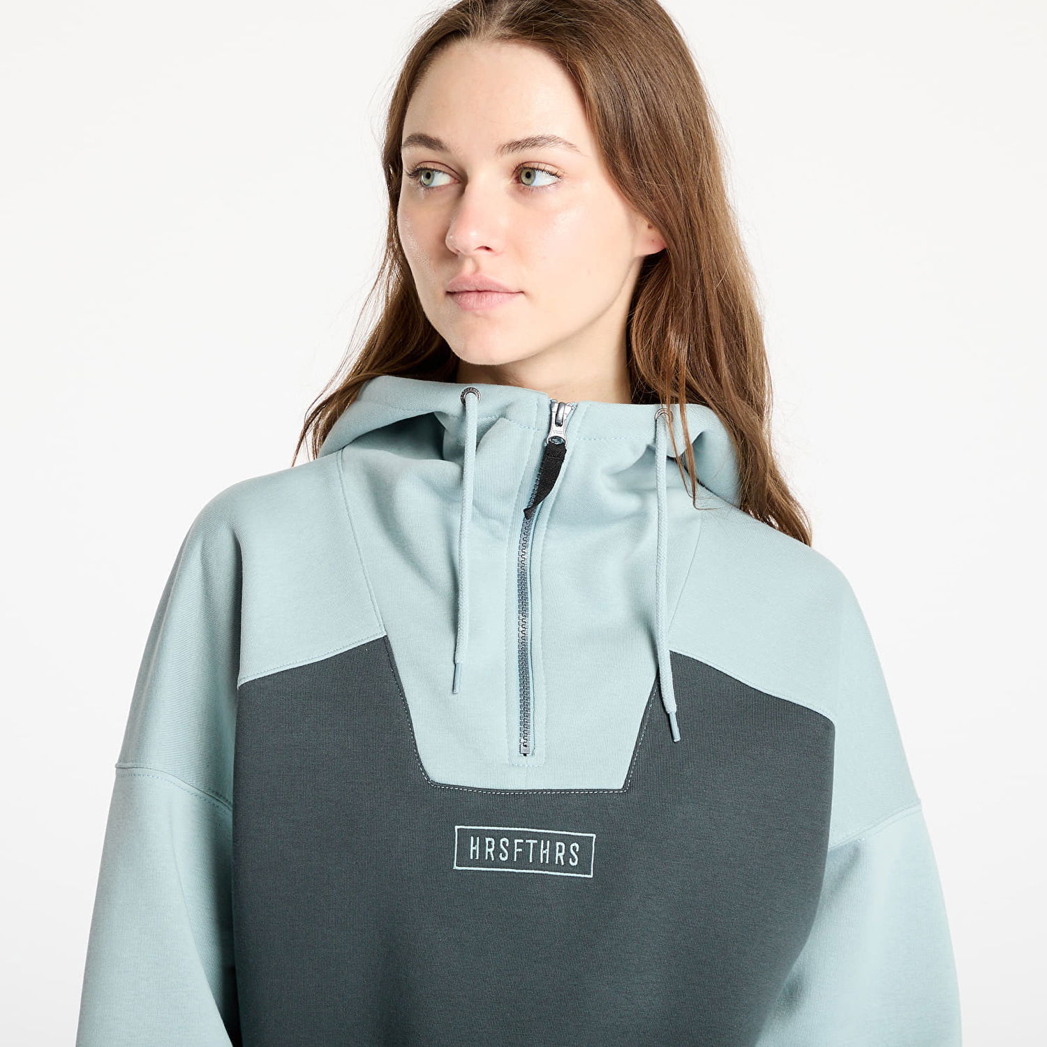 Mikina Horsefeathers Horsefeathers Willow Cropped Hoodie Tyrkysová | SW929B, 1