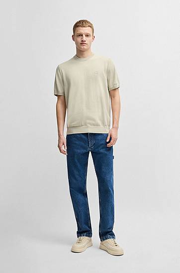 Sveter BOSS Cotton-Cashmere Knit T-Shirt Béžová | 50538267, 1