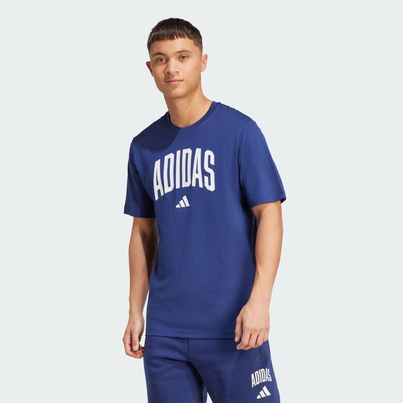 Tričko adidas Performance Collegiate Lineage Graphic Tee Modrá | JM6417
